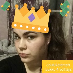 Joulukalenteri luukku 4 voittaja Milla P.